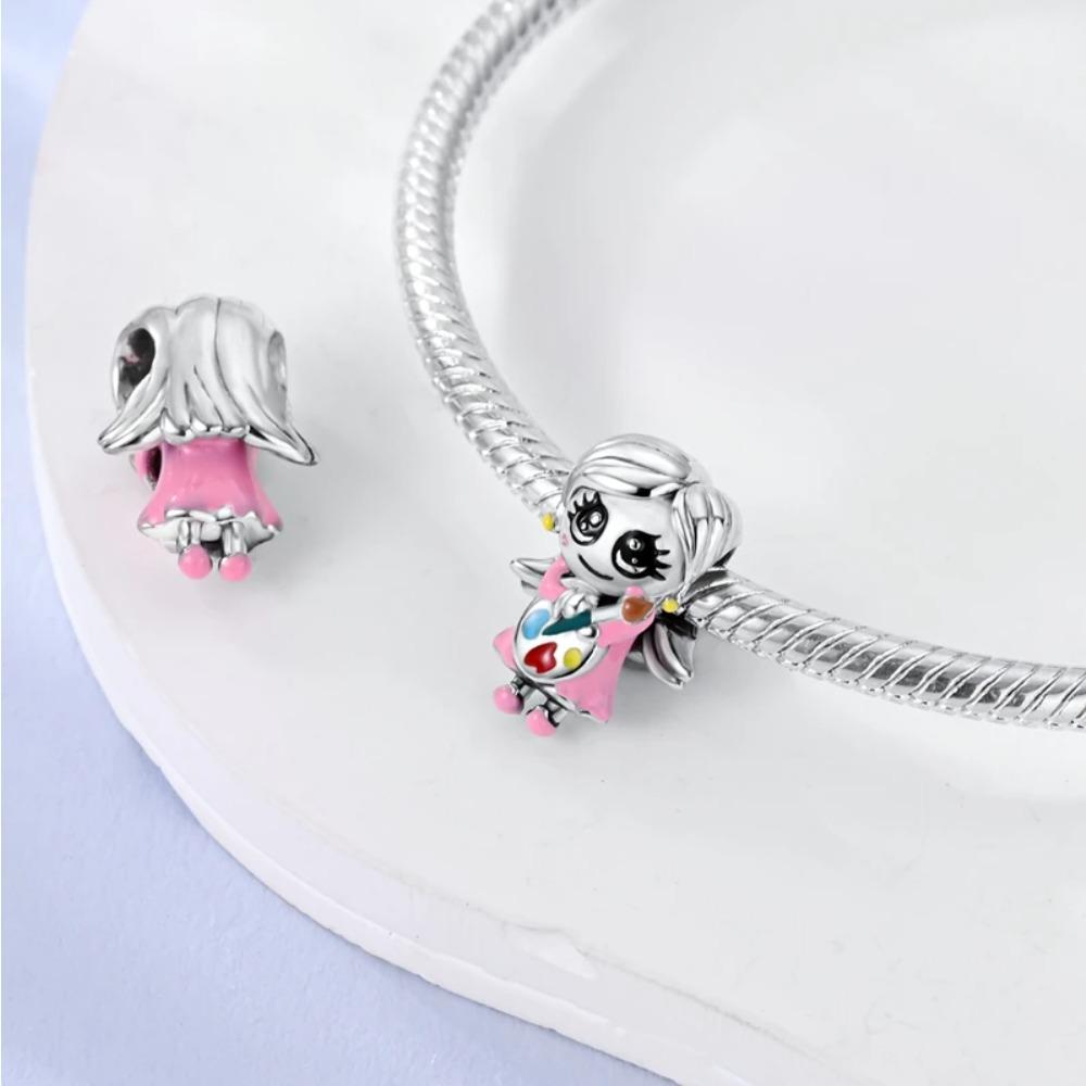 Silver Plated Couple Bracelet Necklace Set with Zirconium Beads Charms for Women Girls Lovers Jewelry Gift