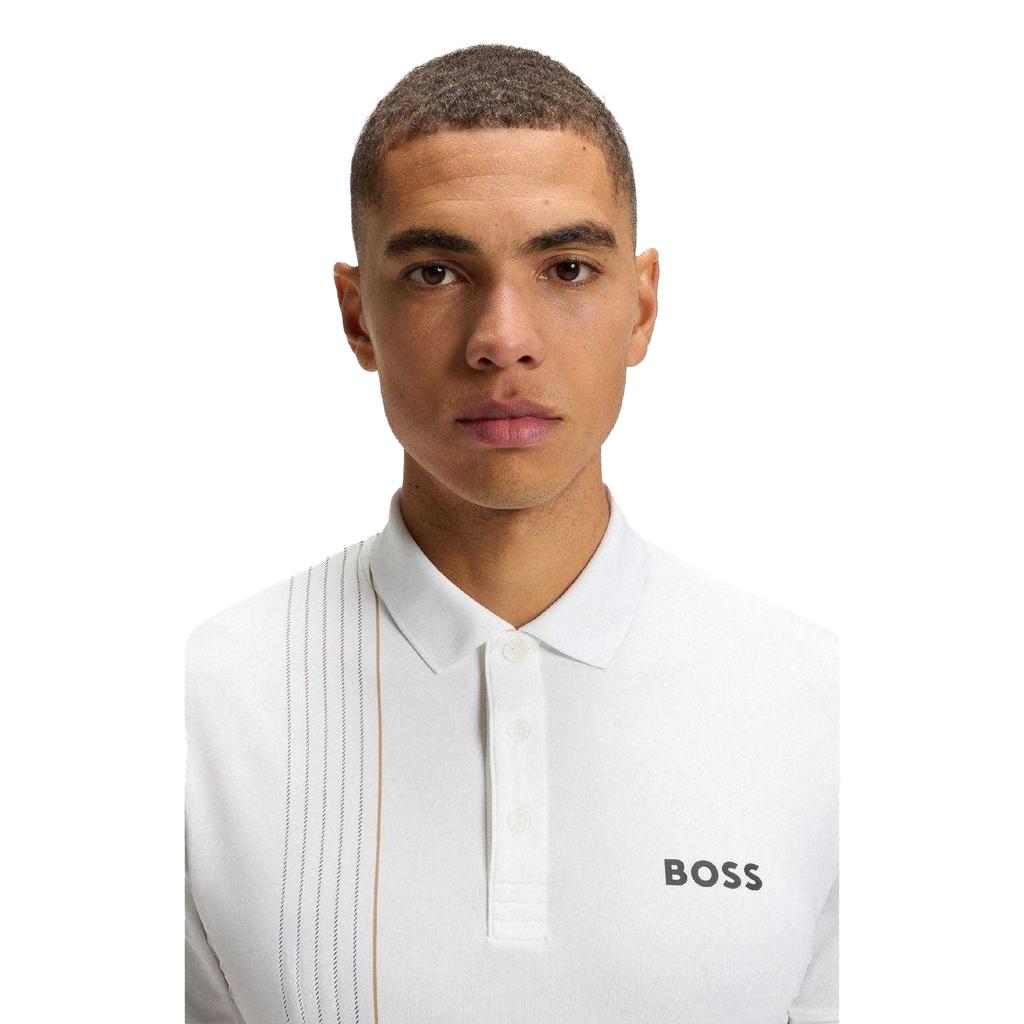 Boss Mens Checked Quick Dry Slim Polo Shirt