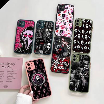Ghost Face Art Scream Phone Case For IPhone 16 15 14 Plus 15 13 12 11 Pro Max X XS MAX Matte Cover