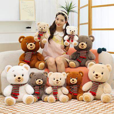 Christmas Scarf Teddy Bear Doll Doll Cute Bear Plush Toy Girl Sleeping Doll Throw Pillow