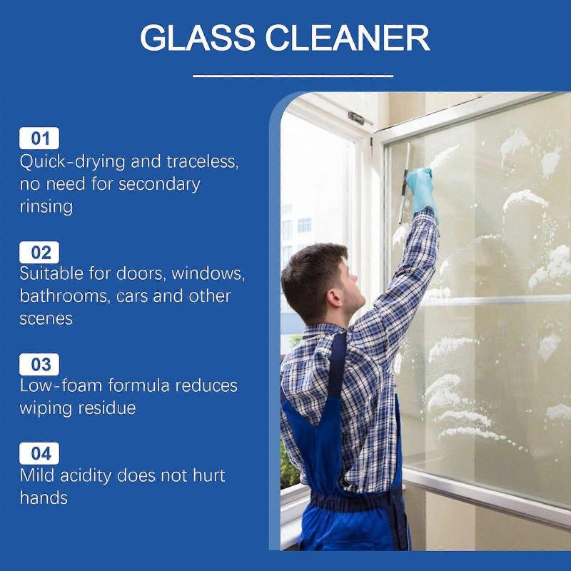 Glass Cleaner Spray, Streak-Free Shine Glass Cleaner, Makes Glass Shining and Stunning, for Windows, Mirrors, Indoor and Outdoor Glass Surfaces