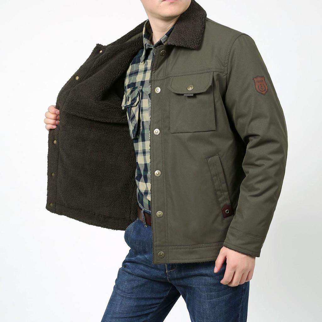 New Winter Velvet Jacket Men's Cotton Coat Men's Loose Lamb Velvet Thickened Jacket