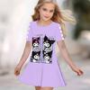 Mädchen 3D-Druckkleider Kinder Mädchen Party Kurzarm Prinzessinnenkleid Tanktop 3D Interessanter Cartoon-Druckkleid