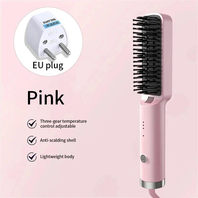Rechargeable Hair Straightener Brush Portable Hot Comb Straightening Fashionable Negative Ion Wireless Care Straightening Comb