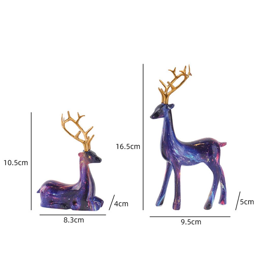 Resin Couples Elk Desktop Decor Gold Reindeer Animal Office Decoration Indoor Home Room Ornaments Table Craft Home Decoration