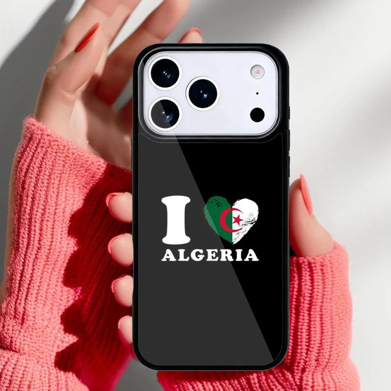 

Algeria Flag Algerian Phone Case for iPhone 17 16 15 14 13 Pro Max Back Cover for 12 11 Pro Coque iPhone 15