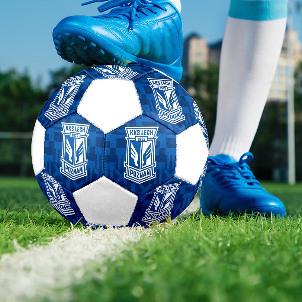 1PC Lech Poznań logo size 5 soccer ball PrahaIndoor Soccer Ball Colorful All Ages Machine Stitched PVC Competition Ready Durable High-Bounce