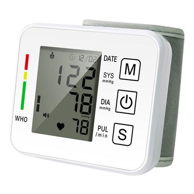 2024 Automatisk Wrist Tonometer Blodtrycksmätare, Digital LCD Wrist Cuff Blodtrycksmomitor sfygmomanometer