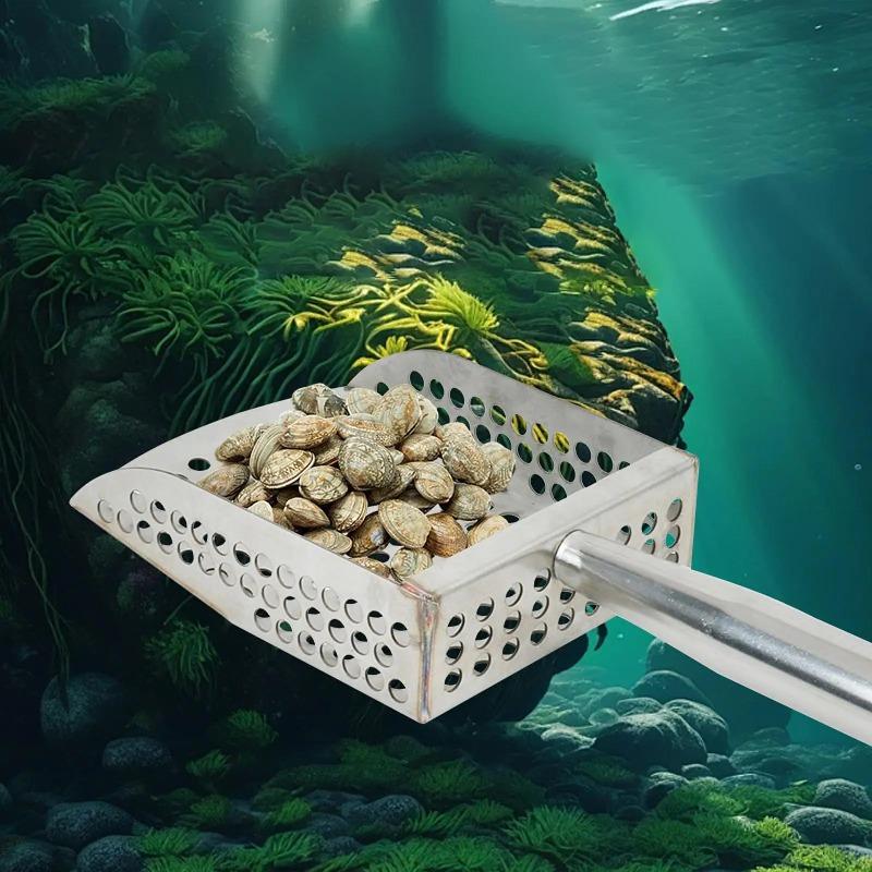 Sand Scoop Handheld Comfortable Handle Digging Sieve Sand Sifter Shovel Metal for Metal Detecting Beach Underwater Seaside Clams