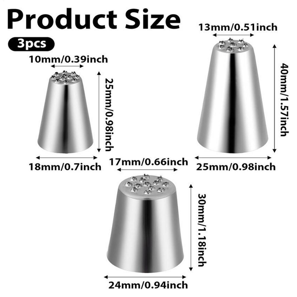 Piping Nozzles 3 Pcs Reusable Icing Tips Grass-shaped Cream Pastry Tips Cake Decorating Set Cake Decorating Tools For Cupcake