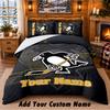 Pittsburgh Penguins Muster Bettwäsche 3-teiliges Set Benutzerdefinierter Name, Bettlaken und Kissenbezüge für Zuhause Schlafzimmer
