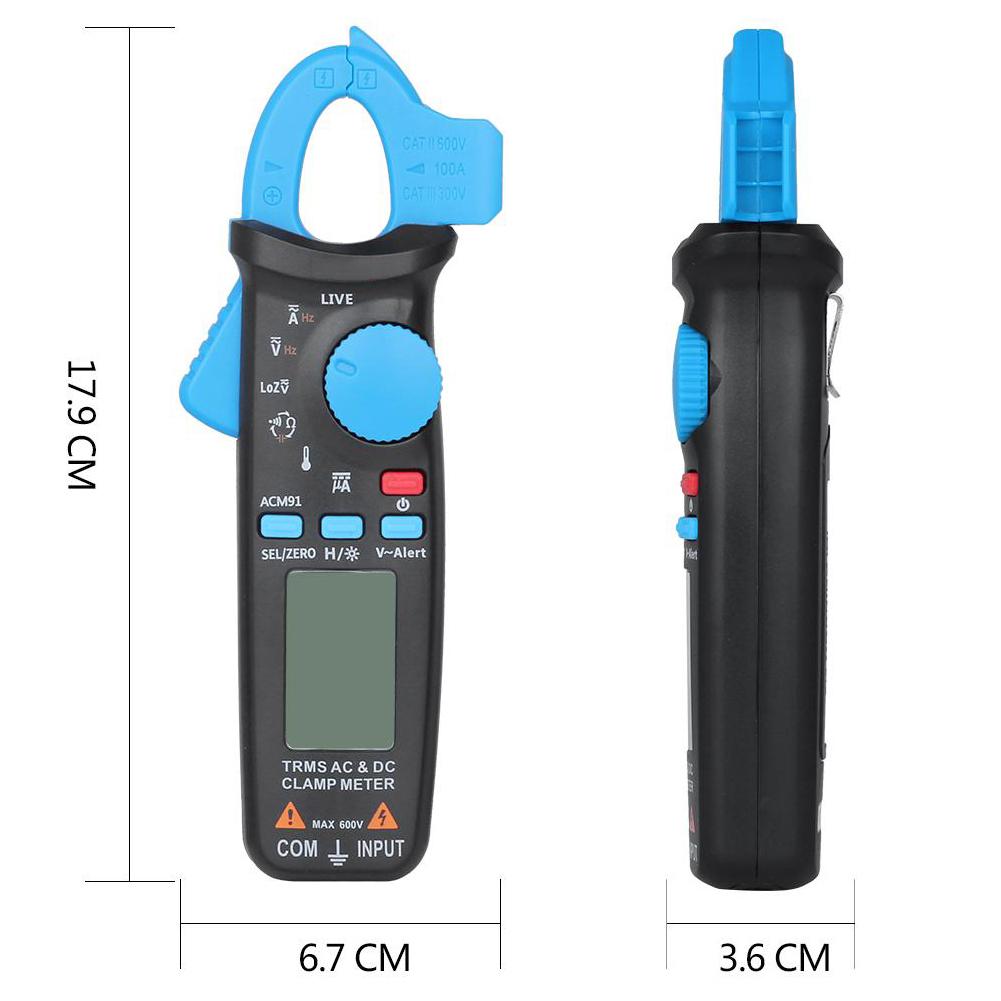 1pc Digital Clamp Multimeter AC DC Voltage Current Resistance Temperature Tester 6000Count