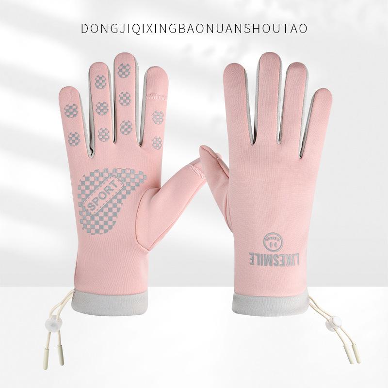 Winter Men and Women Gloves for Warmth and Velvet Touch Screen Outdoor Cycling Sports Finger Exposed Gloves Cyclist Proof of Cold and Waterproof