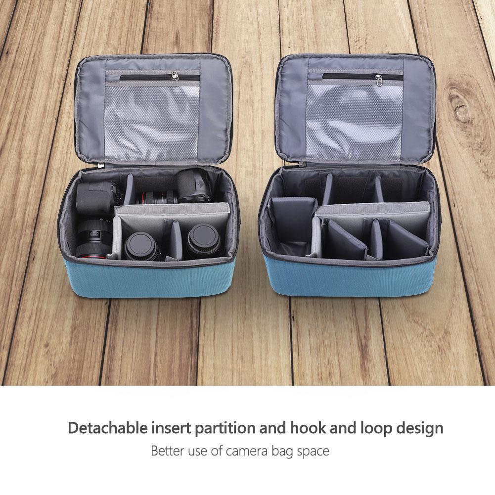 Vikbar Skyddande Insats Avdelare Handtag Kameraobjektiv Väska Fodral Påse (Blå)