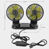 Usb Vehicle Fan Dual Head Powerful 3-speed Adjustable Dashboard Air Outlet High Airflow Fan Car Summer Accessories