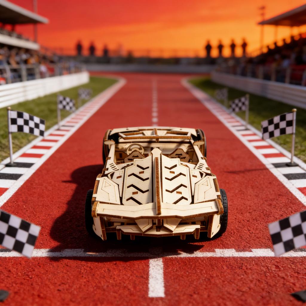 1 wooden DO-IT-YOURSELF convertible sports car a Imaginative 3D puzzle ideal as a festive Present or home decoration