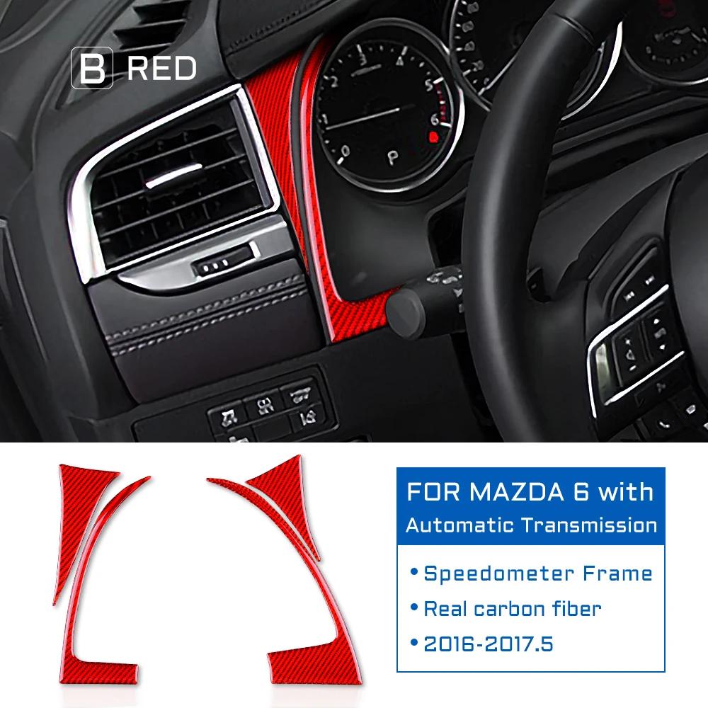 Real Carbon Fiber Speedometer Cover Center Console Trim for Mazda 6 Automatic 2016-2017