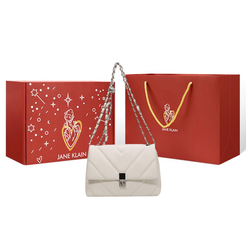 New JANE KLAIN PU Shoulder Bag Regular Women's White/Black JK-BA1606