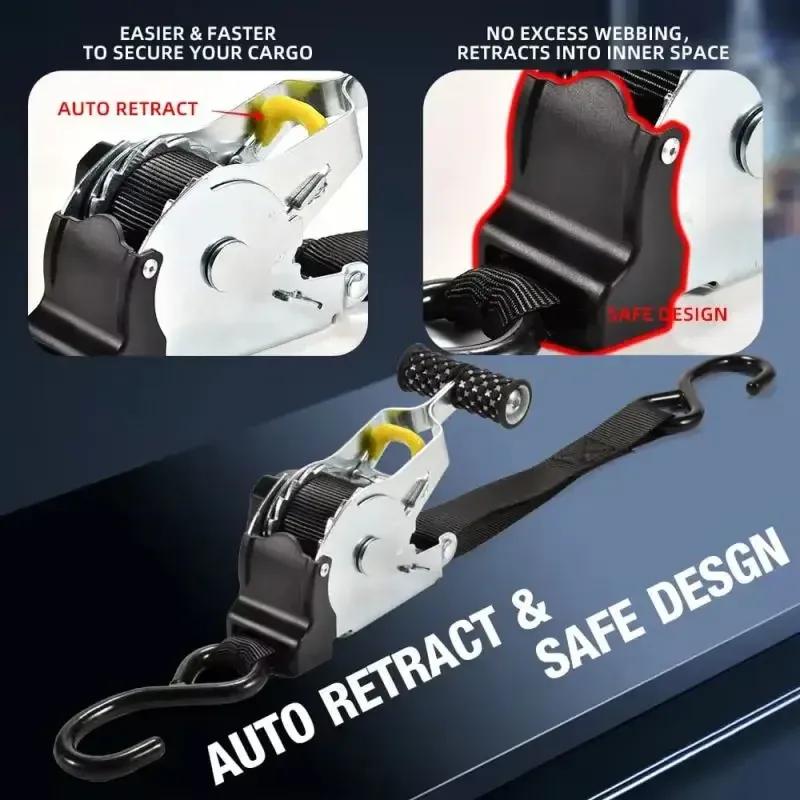 Cintas Automáticas Para Fita De Carga Cintos Retráteis Para Motocicletas Cinta De Catraca Para Carga Cinta De Bagagem Cinta Tensora De Catraca Para Carro