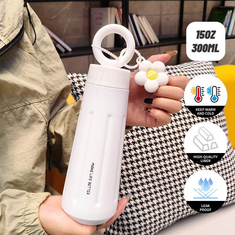 High Value Petal Cup Girl Cute Flower Portable Stainless Steel Thermos Cup Student Outdoor Portable Sports Water Cup