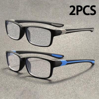 1 Pair Men's Elegant Anti Blue Light Reading Glasses Rectangular Full Frame Anti Glare Lenses for Eye Protection