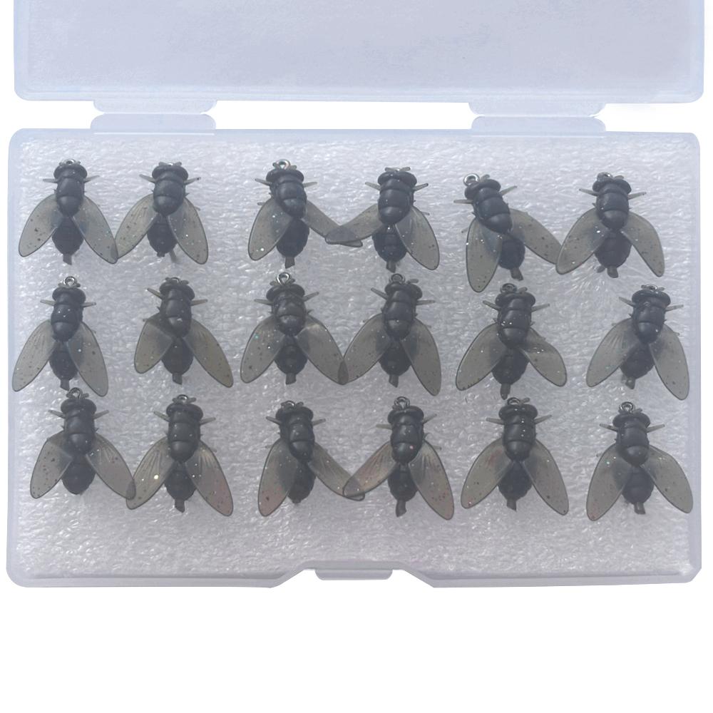 

Набор из 18 штук мушек для нахлыстовой рыбалки, резиновые приманки для нахлыстовой рыбалки, реалистичные приманки из мягкого пластика, крючки с бородкой для окуня, форели, лосося, 1,8 см/0,71 дюйма