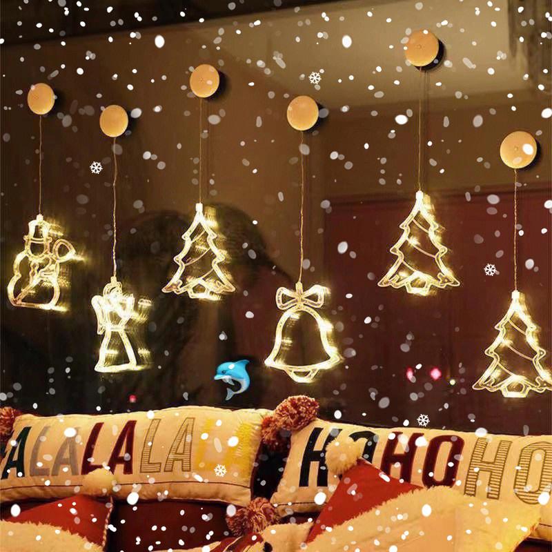 Christmas Scene Decor Pvc Mini Sucker Lights With Reindeer For Holiday Tree And Festive