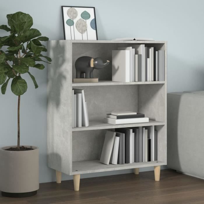 812244 vidaXL Buffet Gris béton 69,5x32,5x90 cm Bois d'ingénierie