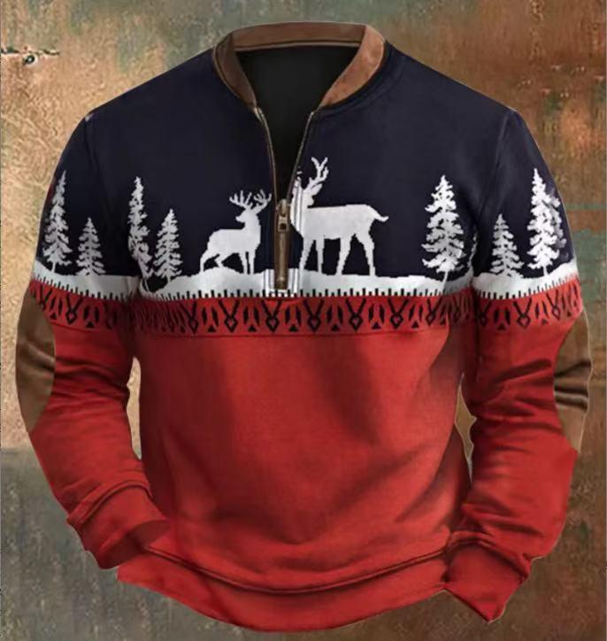 Men's Christmas Snowflake Tree Print Hoodie - Autumn 2025 Edition