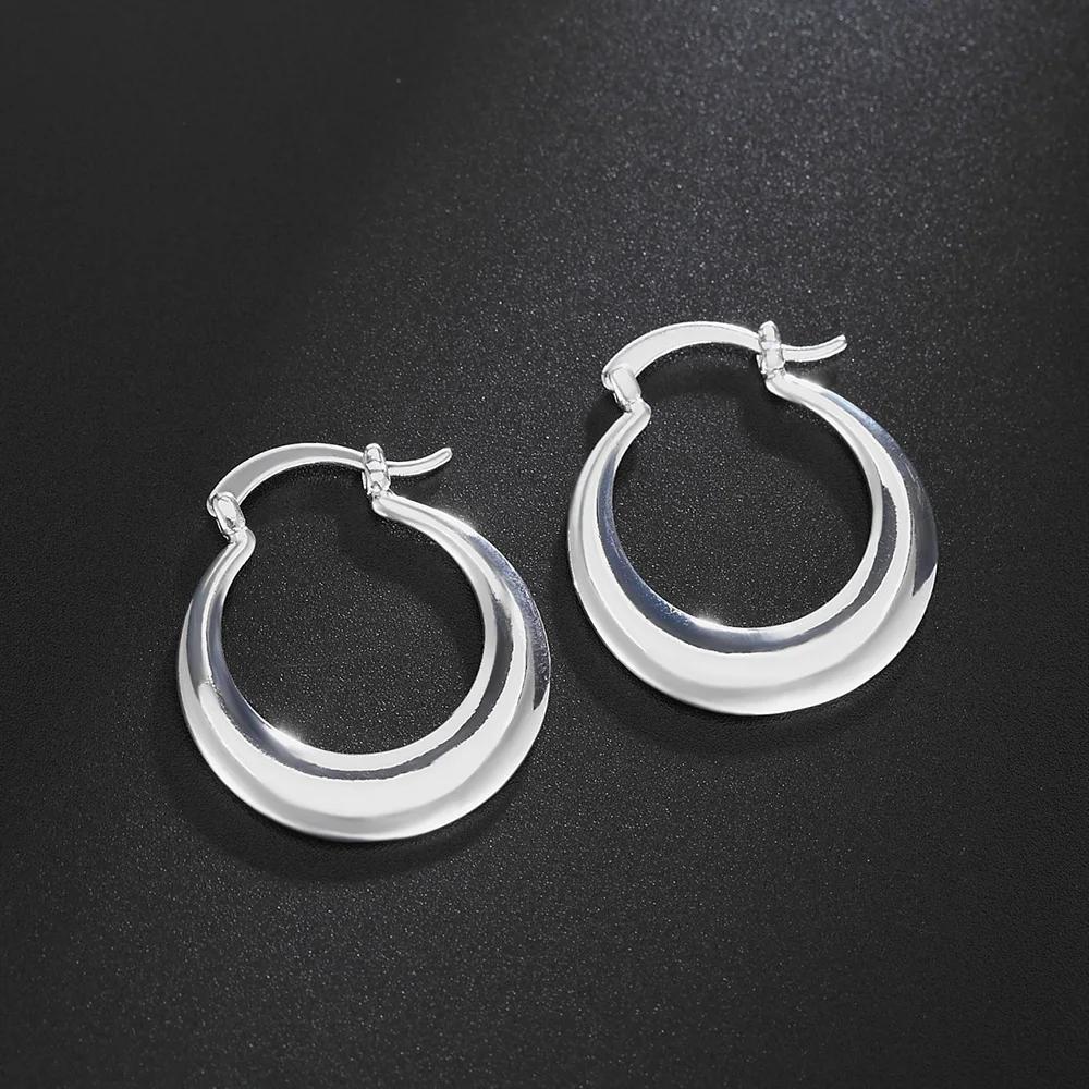 Hoop 925 Sterling Silver Cute Earring for Women Lady Wedding Beautiful Lovely Jewelry Nice Party Noble