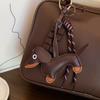 Vintage-Schlüsselanhänger aus PU-Leder mit Dackel, süßer Hundewelpen-Charme, geflochtenes Seil, Taschenanhänger für Autoschlüssel-Zubehör