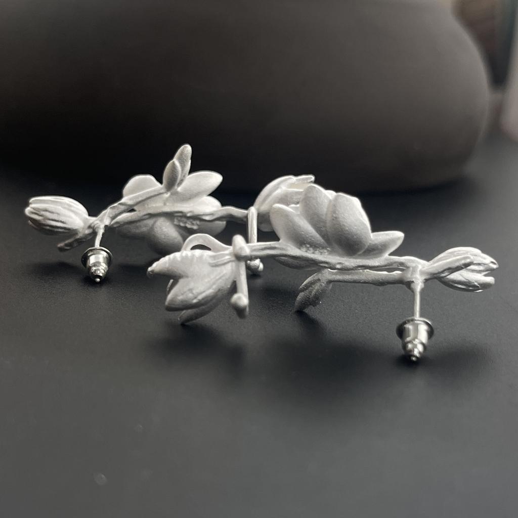 925 Sterling Silver Vintage Earrings For Women Simple Flower Pearl Earring Jewelry Prevent Allergy Party Accessories Gift