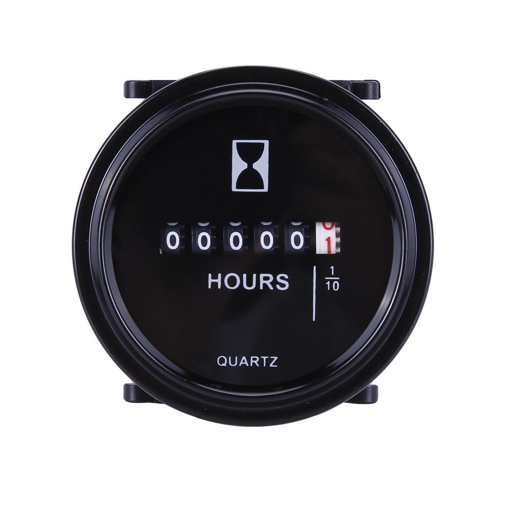 

1-5PCS Digital Hour Meter DC 12/24/36V Engine Hour Meter 2 Round Waterproof Quartz Timer for Car Marine Boat Tractor Engine