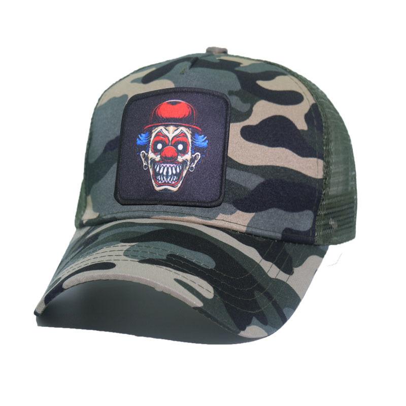 Trendy Fashionableable Clown Embroidery Stitched Baseball Cap For Men And Women, Backless Hip-Hop Hat, Summer Breathable Mesh Sun Gorras Unisex Str