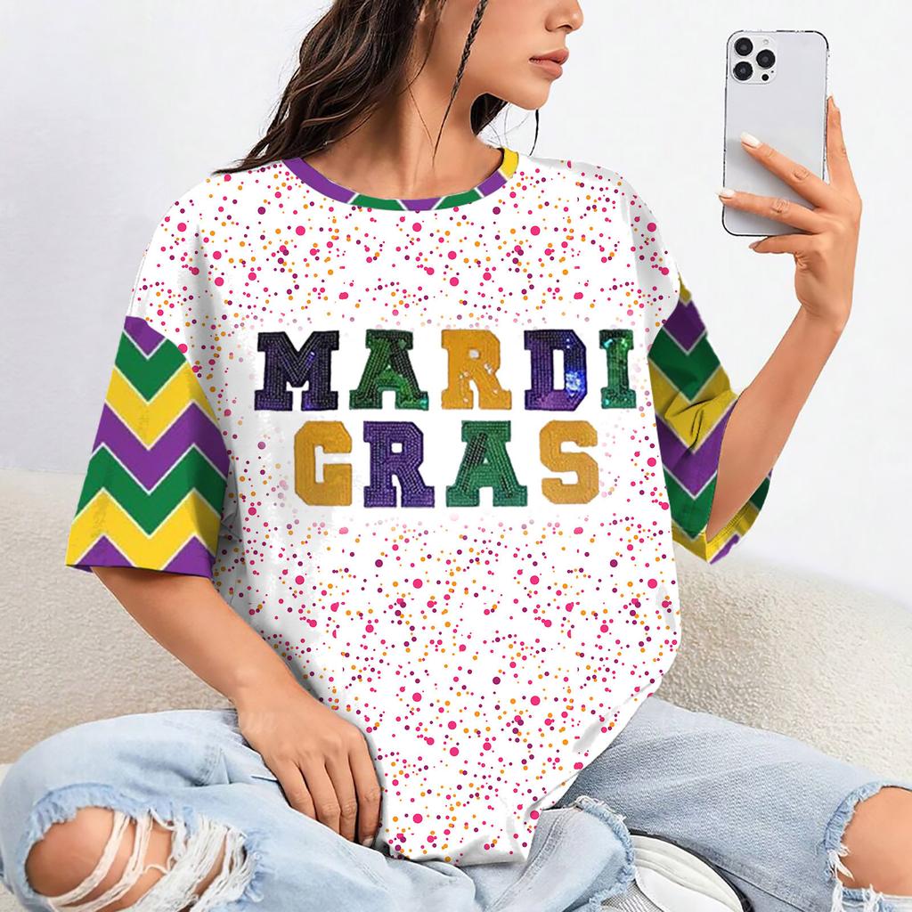 Summer Round Neck 3D Print Top Fashionable Casual Hip Hop Short Sleeved Women's T-shirts