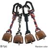 1pcs Outdoor Bear Bell Hiking Camping Loud Cast Iron Cowbell with Hand Braided Lanyard Anti-Lost Backpacking Keychain