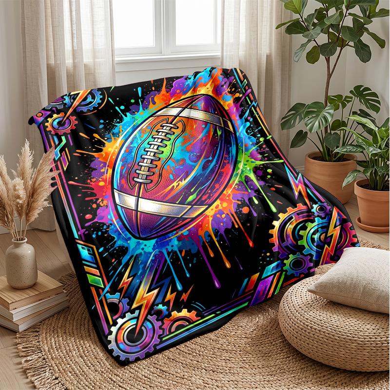Electric Football Action Theme blanket Lightweight Warm Flannel Blanket Decorative Throw Blanket for Home Decoration