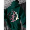 Unisex Oversized Hoodie Met Japanse Koi Zwaard Kerselbloesem Ukiyo-e Print Losse Pasvorm Streetwear