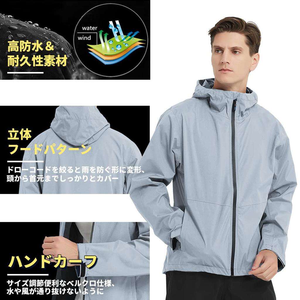 Outdoor-Sport Regenbekleidung und Hose Set Regenanzug Regenjacke Outdoor Bergparka Regenbekleidung für und Winter [Top Atmungsaktiv, Wasserdicht, Winddicht,