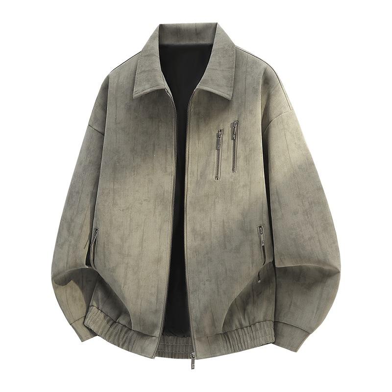 American street trend men's leather jacket new simple daily travel commuting durable leather jacket men's coat