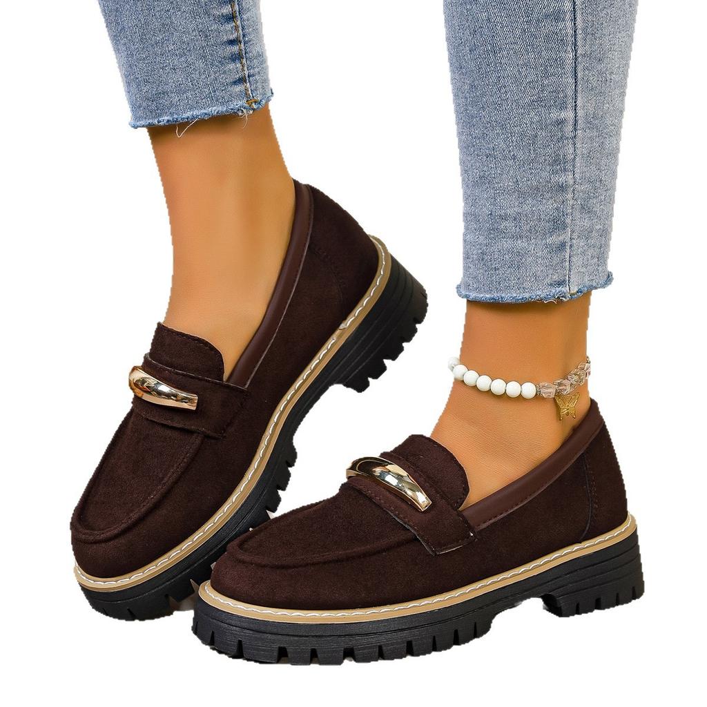Modische Damenschuhe zum Hineinschlüpfen mit Plateau-Wedges in Übergrößen (36-43): Bequeme, rutschfeste Schuhe zum Hineinschlüpfen, ideal für Herbst und Frühling.