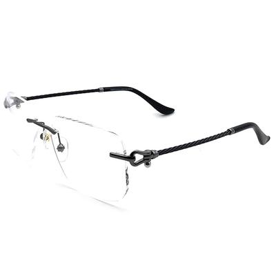 Gafas sin Marco RSINC para Hombre y Mujer Ligeras y Duraderas Mezcla Perfecta de Comodidad Metal Negro - Negro 31399838 BR-1 N1 UA-6LAW-0YAZ