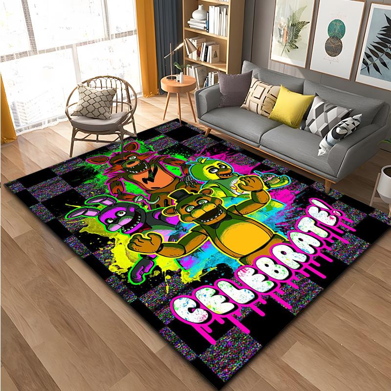 3D FNAF-Five-nights-At-Freddys Muster Teppich Große Fläche Teppich für Wohnzimmer Kinderzimmer Sofa Küche Dekorieren Rutschfeste Matte Geschenk