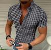 Camisa polo xadrez masculina de verão, camisa casual de manga curta tamanho grande para camisas masculinas, branco e preto