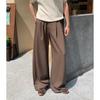Autumn Basic Trousers Men's Cleanfit Straight Loose Suit Pants High Street Trendy Brand Wide-leg Casual Trousers