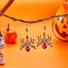 Colorful Spider Design Shiny Artificial Crystal Zircon Dangle Earring For Women Punk Insect Water Drop Earring Halloween Jewelry