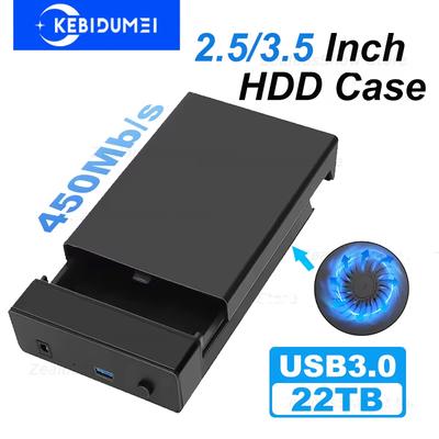3,5'' cietā diska korpuss SATA uz USB 3.0 adapteris Ārējais cietā diska korpuss 2,5" 3,5" SSD diskam 450 Mb/s 22 TB cietā diska korpuss PC klēpjdatoram