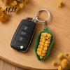 Crochet Fruit Pendant Felt Cartoon Vegetable Keychain, Garlic Pearl Mangosteen Corn Eggplant Bag Decoration Pepper Keyring Pendant, Handmade Keychain