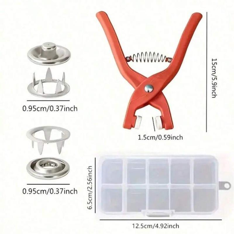 

Набор для самостоятельного изготовления кнопок с ручными плоскогубцами: 50 металлических кнопок для шитья одежды и головных уборов оранжевый