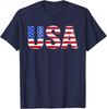 USA T Shirt Patriotic American Flag Men Women Kids July 4th T-Shirt Unisex T-Shirt